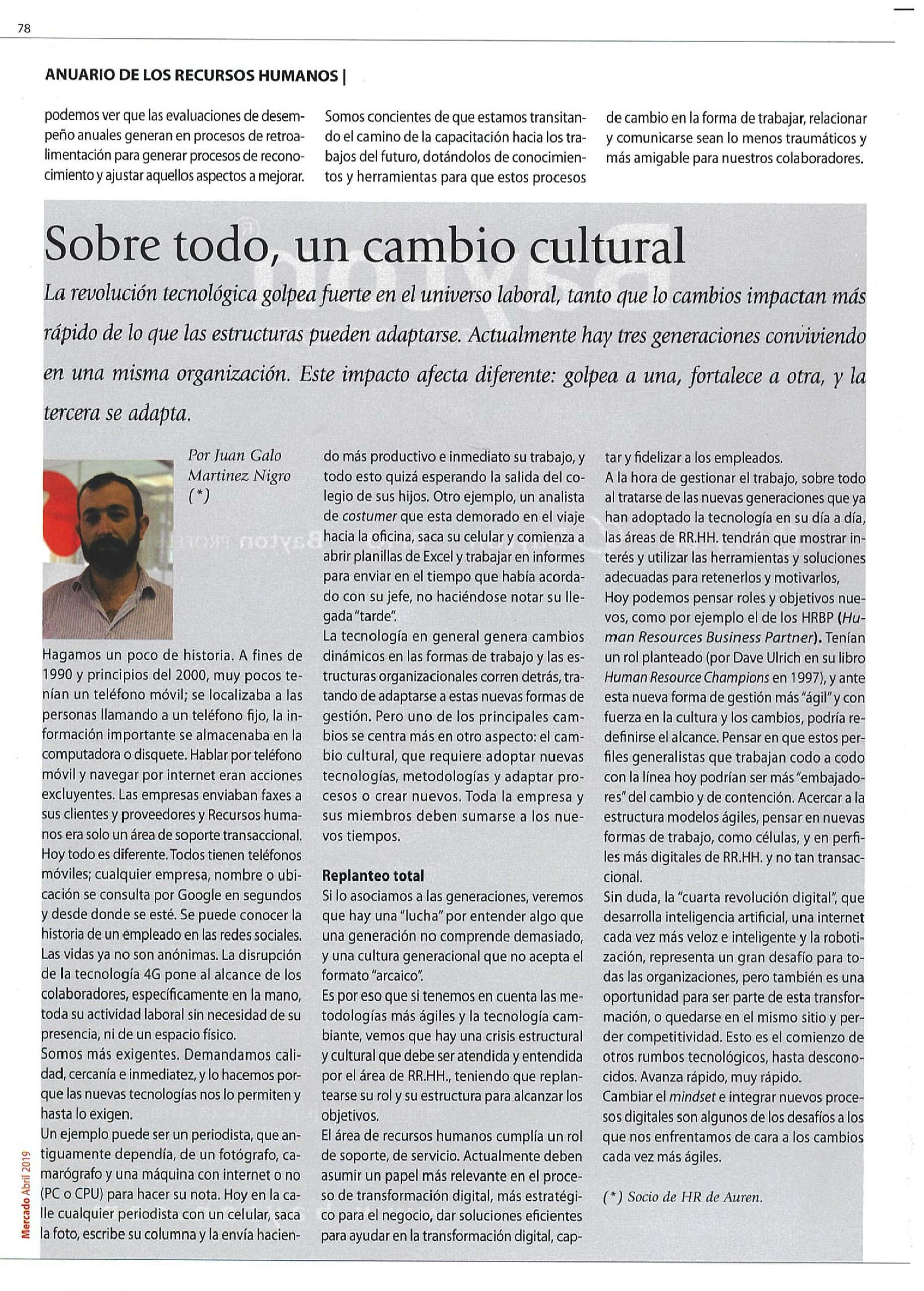 Anuario de RRHH: Sobre todo, un cambio Cultural