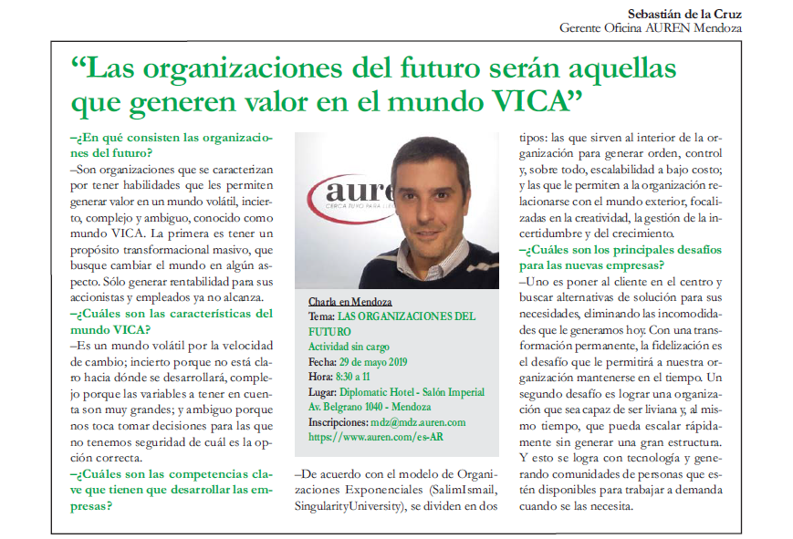 Las organizaciones del futuro serán aquellas que generen valor en el mundo VICA