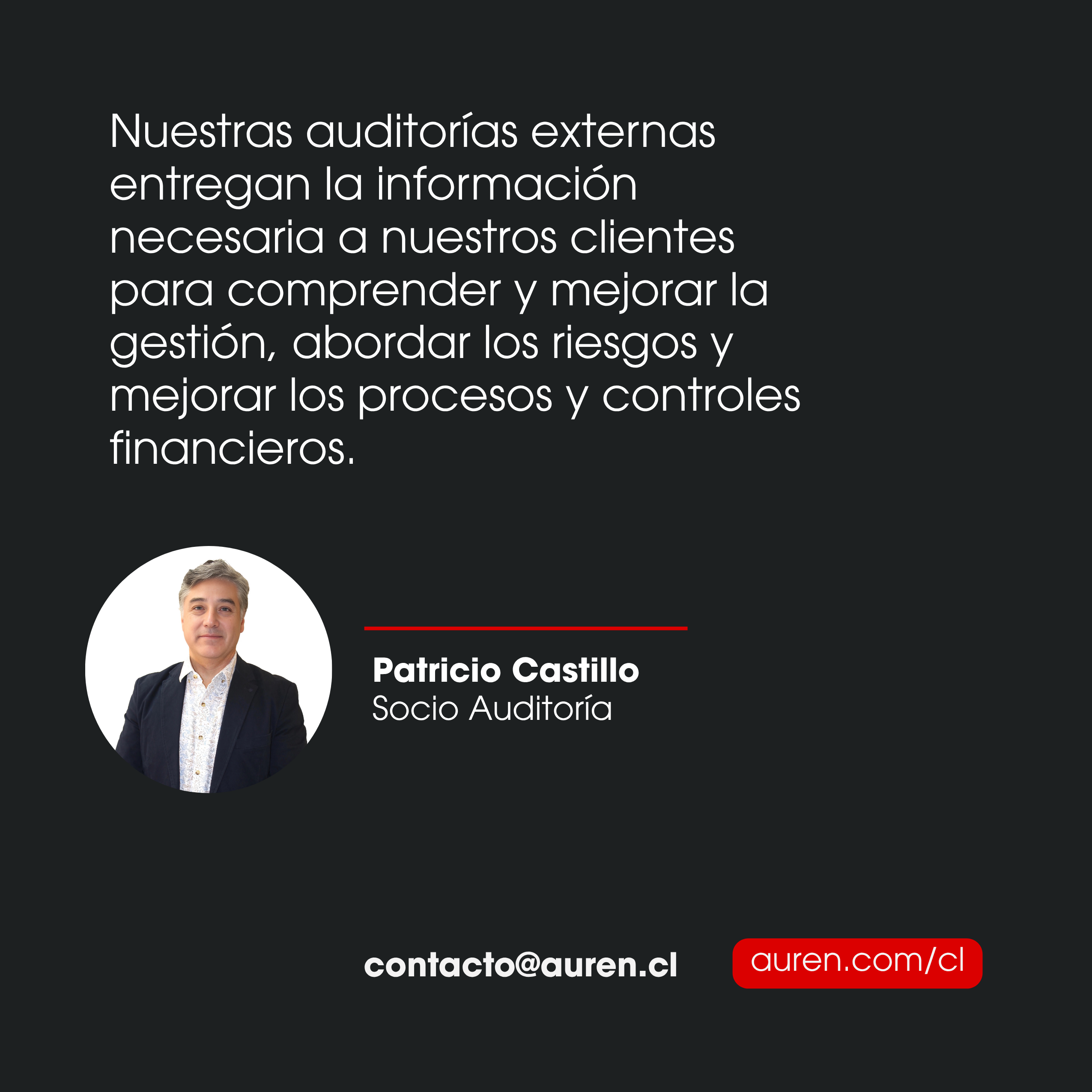 Nuestras auditorías entregan información valiosa para mejorar la gestión y abordar riesgos estratégicamente.