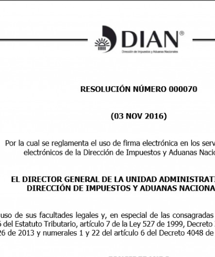 Resolución No. 000070