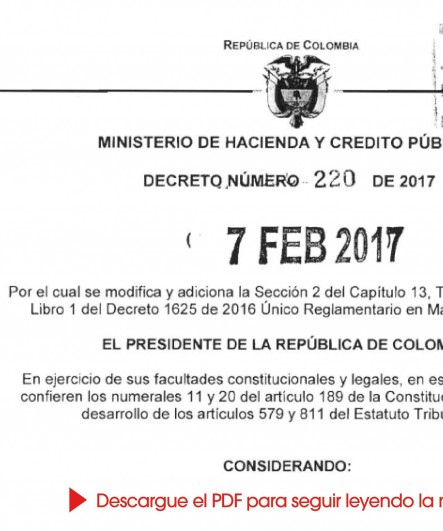 ​Decreto 220 – 2017
