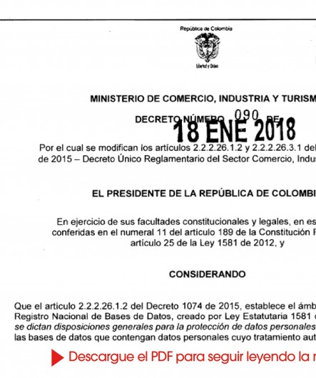DECRETO 90 18 ENERO 2018