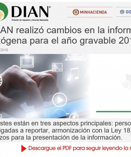 Cambios en la información exógena 2017 – DIAN