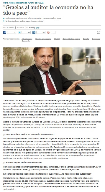 Gracias al auditor la economia no ha ido peor