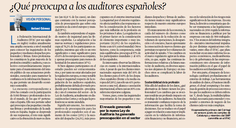 ¿Qué preocupa a los auditores españoles?