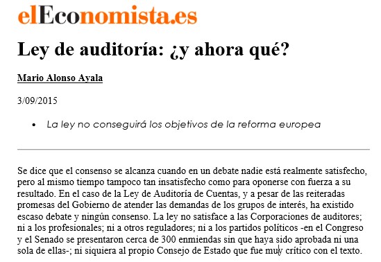 Ley de auditoría: ¿y ahora qué?