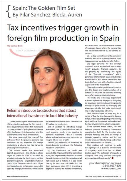 Tribuna de Pilar Sánchez-Bleda en la revista del directorio internacional  Media Law International
