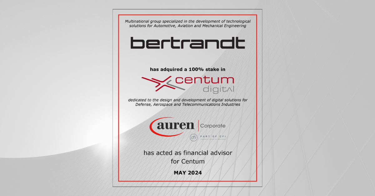 Bertrandt Group ha adquirido la compañía española Centum Digital