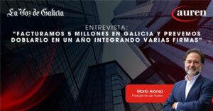 Entrevista a Mario Alonso, presidente de Auren en La Voz de Galicia