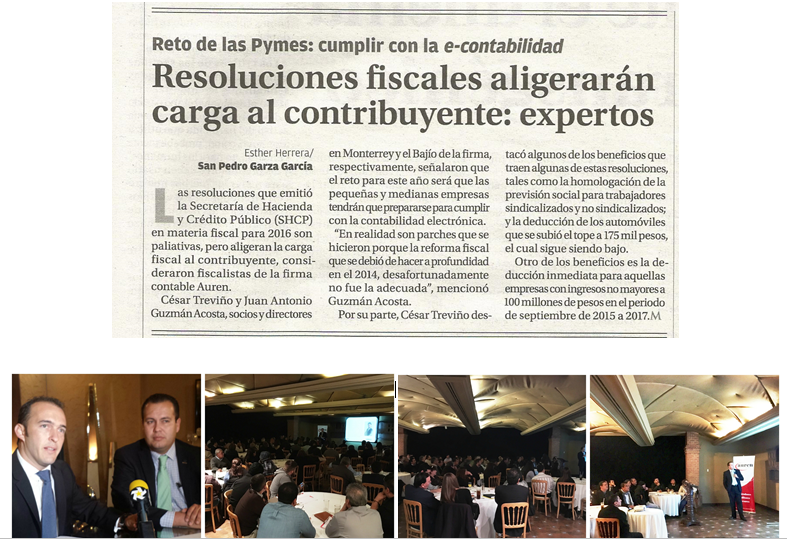 Exitoso curso de Reformas Fiscales 2016 en Monterrey